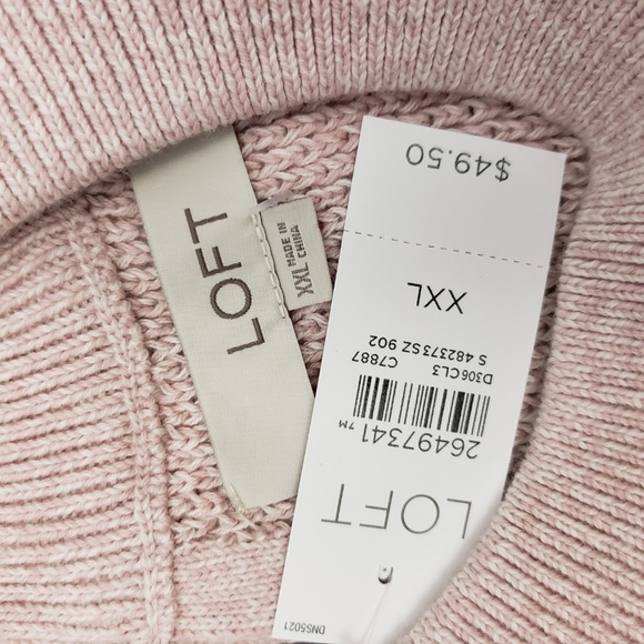 Loft sz XXL stitchy back keyhole sweater knit NWT - Picture 6 of 7